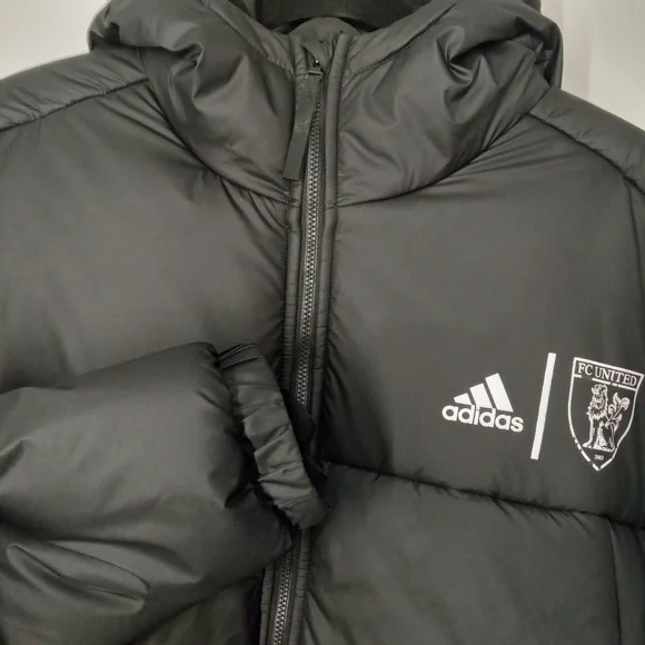 Adidas Men's Vintage Black Puffer zip Up Black Jacket Size Large